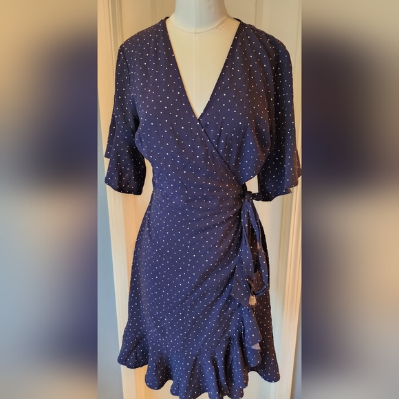 Express Dresses & Skirts - Beautiful Express Polka Dot Wrap Dress size small